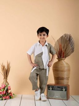 Lazy Cub - Multi-Color Cotton Colorblock Co Ord Set