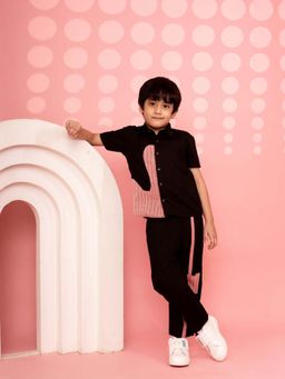 Lazy Cub - Black Cotton Stripes Co Ord Set