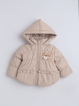 Little Kangaroos - Pink Polyester Solid Puffer Jacket