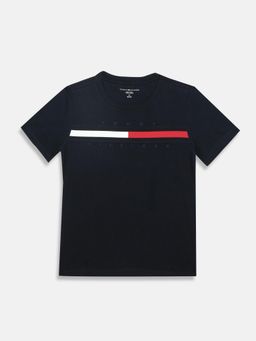 Tommy Hilfiger - Navy Blue Cotton Solid T-Shirt