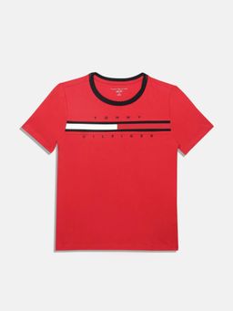 Tommy Hilfiger - Red Cotton Solid T-Shirt