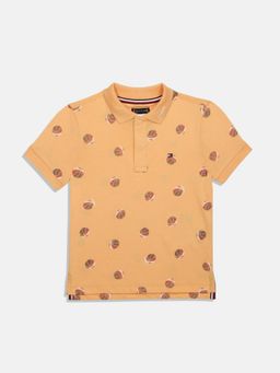Tommy Hilfiger - Orange Cotton Printed Polo T-Shirt