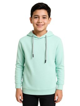 CAVIO - Green Cotton Blend Solid Hoodie