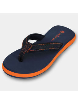 NoStrain - Navy Blue Graceful Comfort with Modern Flair Angular Denim Flipflops for Women
