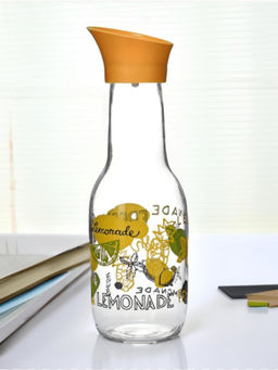 At Home by Nilkamal - Transparent 1000ml Glass Carafe Yellow