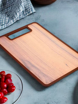 At Home by Nilkamal - Vegetables & Fruits Cutting Plastic Chopping Board Woody Brown