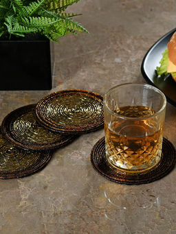 At Home by Nilkamal - Juniper 10cm Coaster Brown Set of 4