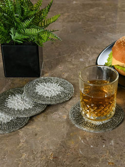 At Home by Nilkamal - Alura 10cm Coaster Set of 4 White