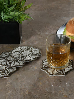 At Home by Nilkamal - Eden 10cm Coaster Set of 4 White