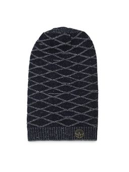 WOODLAND - Unisex Checks Navy Blue Beanie