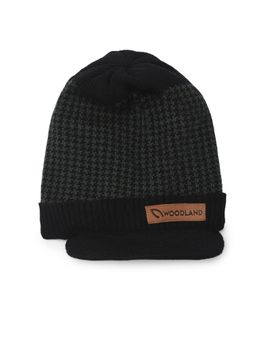 WOODLAND - Unisex Textured Black Beanie