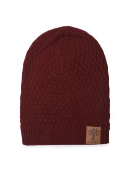 WOODLAND - Unisex Textured Maroon Beanie