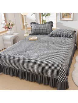 JC Home - Black Polyester Double Bed - Queen Bed Covers