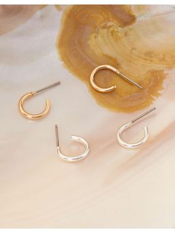 Accessorize London - Women's Multi-Color Mini Simple Hoop Earrings Set of 2