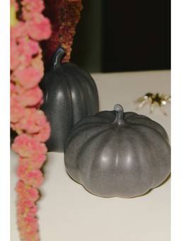 H&M - Grey Stoneware Decoration Pumkin