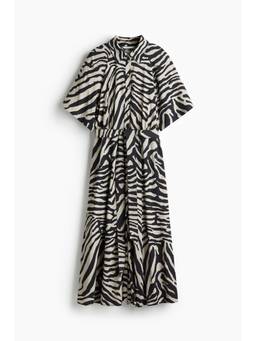 H&M - Women Grey Tie-Belt Shirt Dress