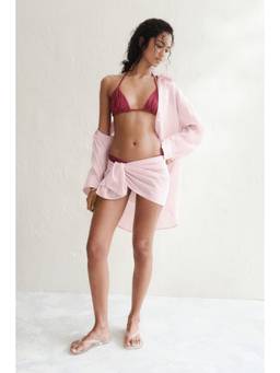 H&M - Women Pink Long Cotton Shirt