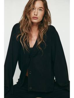 H&M - Women Black Fine-Knit Cardigan