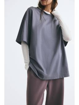 H&M - Women Grey Oversized T-Shirt
