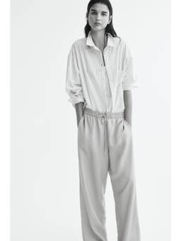 H&M - Women Green Linen-Blend Trousers