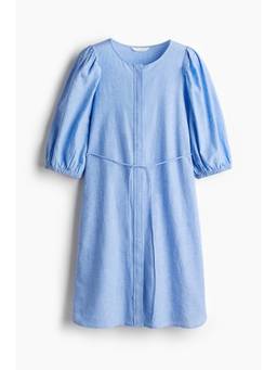 H&M - Women Blue Linen-Blend Dress