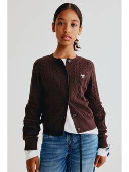 H&M - Girls Brown Cable-Knit Cardigan