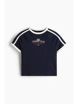 H&M - Women Blue Cropped T-Shirt