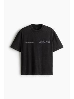 H&M - Men Brown Boxy Fit Washed T-Shirt