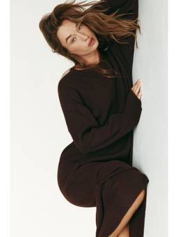 H&M - Women Brown Rib-Knit Dress