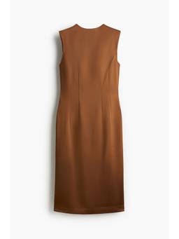 H&M - Women Brown Fitted Midi Dress