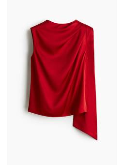 H&M - Women Red Draped Satin Blouse