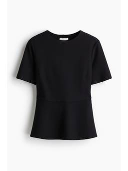 H&M - Women Black Peplum Top