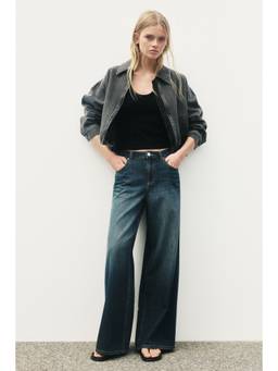 H&M - Women Blue Wide Regular Waist Jeans