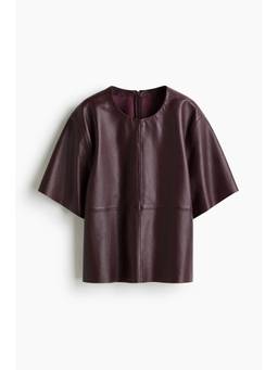 H&M - Women Red Leather T-Shirt