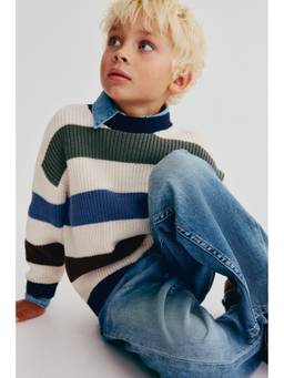 H&M - Boys White Patent-Knit Jumper