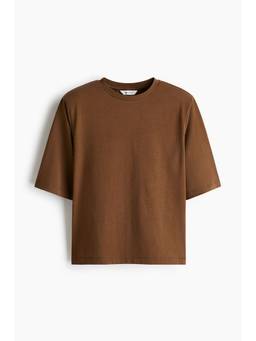 H&M - Women Brown Loose-Fit Cotton T-Shirt
