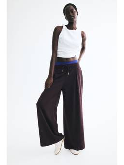 H&M - Women Purple Pleat-Detail Drawstring Trousers