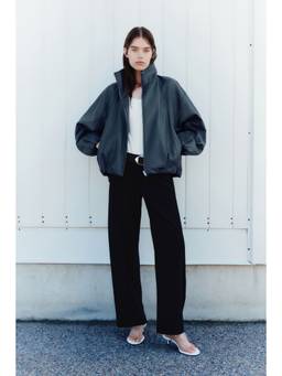 H&M - Women Black Tailored Barrel Trousers