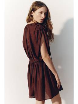 H&M - Women Brown Viscose-Blend Tunic Dress