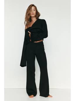 H&M - Women Black Fine-Knit Trousers