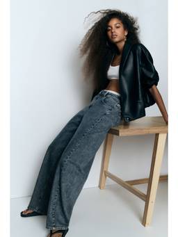 H&M - Women Blue Barrel High Waist Jeans