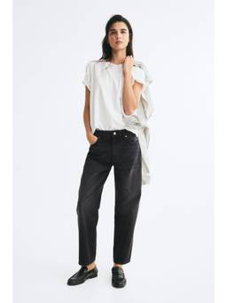 H&M - Women Black Mom Regular Waist Ankle Jeans