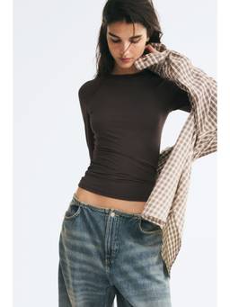 H&M - Women Brown Long-Sleeved Modal Top