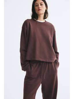 H&M - Women Purple 2-Piece Cotton Sweatshirt and Trouser