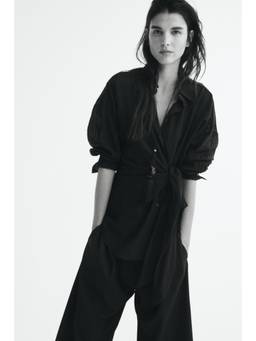 H&M - Women Black Tie-Detail Shirt