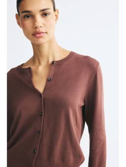 H&M - Women Brown Fine-knit cardigan