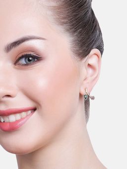 Estele - Gold Plated Flower Designer Earrings with Crystals for Women