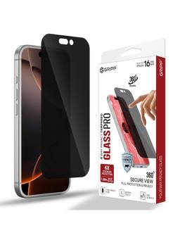 GRIPP - 360° True Privacy Hd Tempered Glass for Iphone 16 Pro Max - Black