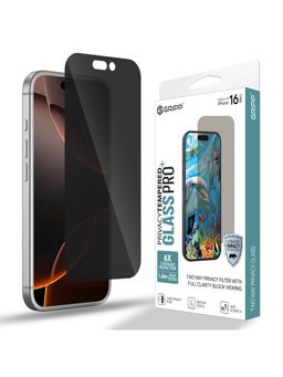 GRIPP - Privacy Tempered Glass Screen Protector for Iphone 16 Pro - Black