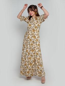 Zink London - Women's White Printed Maxi Dress